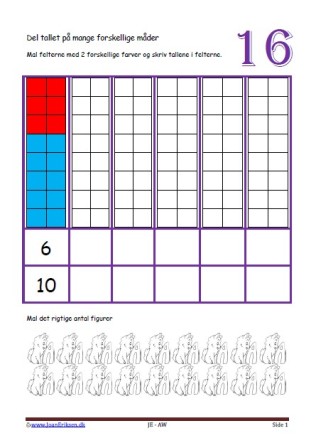 Undervisning i matematik i indskolingen og mellemtrin. Del tallene på mange måder.