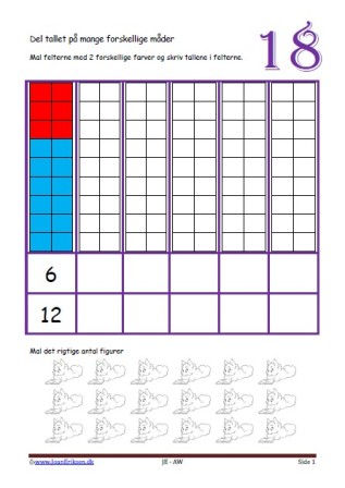 Undervisning i matematik i indskolingen og mellemtrin. Del tallene på mange måder.