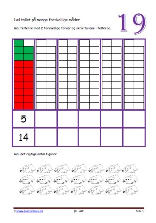 Undervisning i matematik i indskolingen og mellemtrin. Del tallene på mange måder.