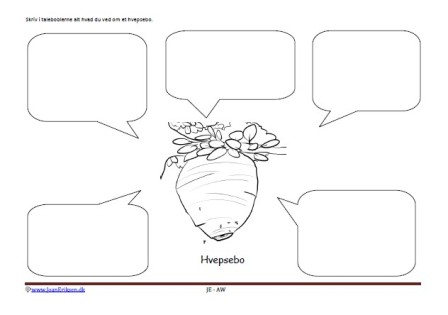 Beskriv med talebobler. Skriveark til undervisning i skolen. Faglitteratur og børnestavning. Insekter.