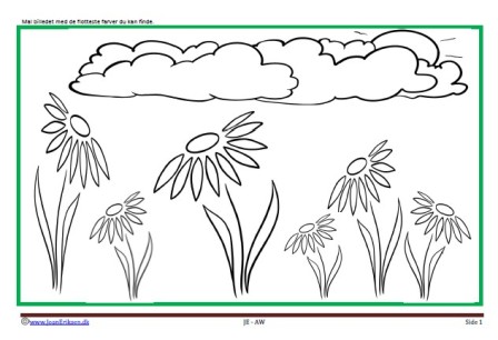 Malebog til temaerne Forår og blomster.