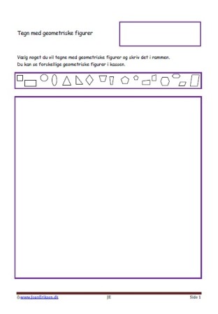 Tegn med geometriske figurer. Elevopgave til matematik undervisningen i geometriske figurer.