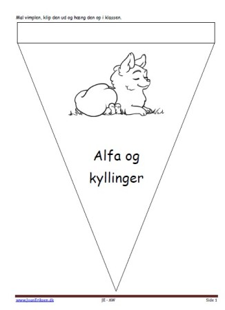 Vimpler til ophængning i klasseværelset til Alfa og Beta.