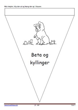 Vimpler til ophængning i klasseværelset til Alfa og Beta.