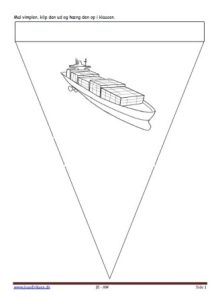 Vimpler til at hænge op i klasseværelset, til undervisning i temaerne transport og havet.