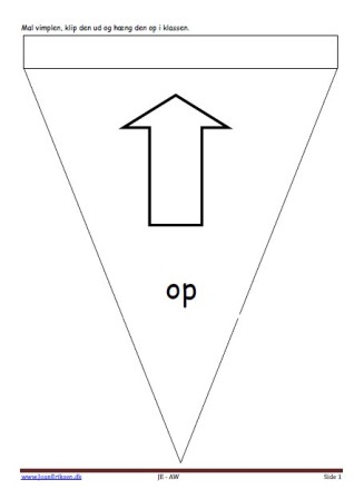 Vimpler til at hænge op i klasseværelset, til undervisning i antonymer.