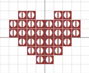 Korssting, Petit point, Håndværk og Design. Undervisning, Hjerte
