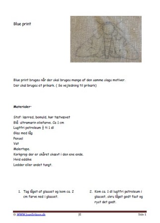 Blueprint vejledning. Frit broderi, traditionelt broderi. Håndværk og design.