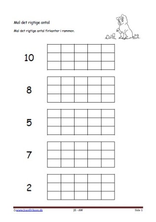 Undervisning i matematik. Mal det rigtige antal. Alfa og Beta