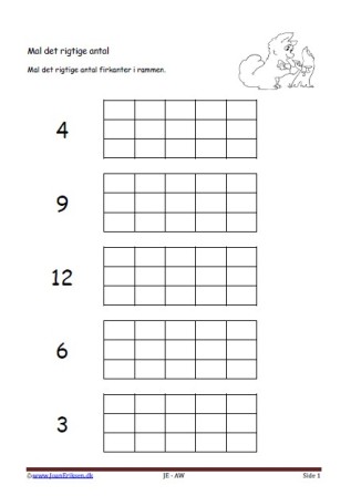 Undervisning i matematik. Mal det rigtige antal. Alfa og Beta