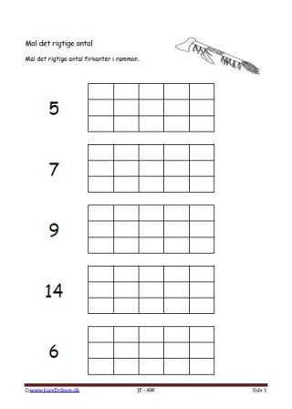 Undervisning i matematik. Mal det rigtige antal. Indianer.