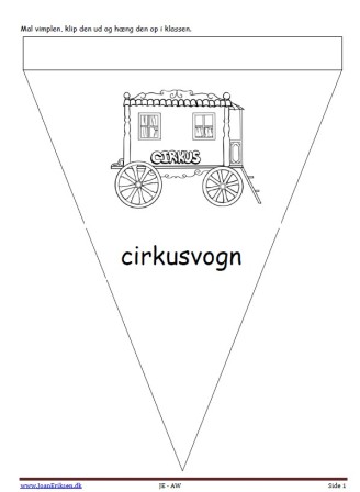 Vimpler til ophængning i klasseværelset til temaet cirkus.