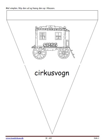 Vimpler til ophængning i klasseværelset til temaet cirkus.