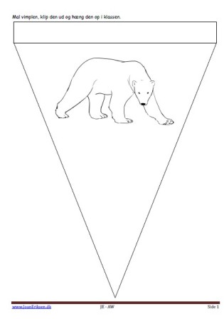 Vimpler til ophængning i klasseværelset til temaerne Zoologisk have, Grønland og Pattedyr. Isbjørn.