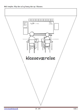 Vimpler til ophængning i klasseværelset til temaet skole. Klasseværelse.