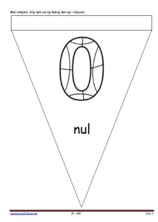 Vimpler med tal til ophængning i klasseværelset med tal 0-30.