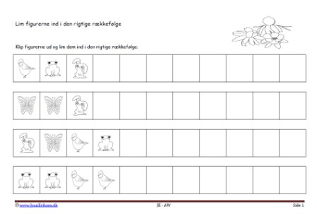 Matematik undervisning i mønster og rækkefølge. Krokus, Forår,