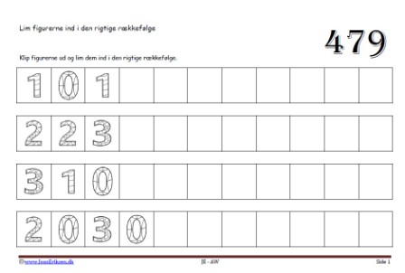 Matematik undervisning i mønster og rækkefølge. Tal