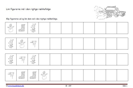 Matematik undervisning i mønster og rækkefølge. Vinter