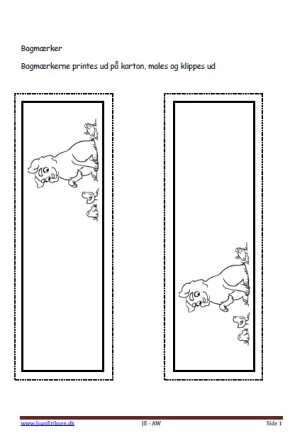 Bogmærker, malebog, Indskoling, Mellemtrin, Alfa og Bet,