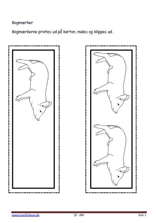 Bogmærke, malebog Indskoling, mellemtrin, Grise, Landbrug