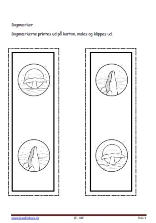 Bogmærke, malebog Indskoling, mellemtrin, Hvaler