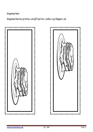 Bogmærker, malebog, Indskoling, Mellemtrin, Lasagne,