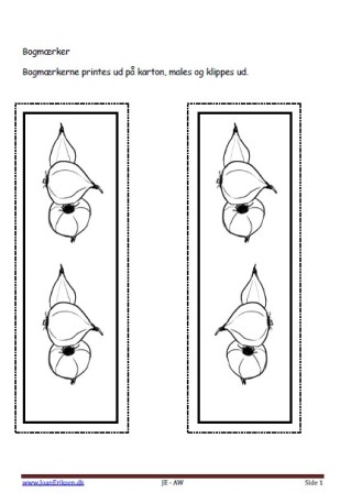 Bogmærker, malebog, Indskoling, Mellemtrin, Løg,