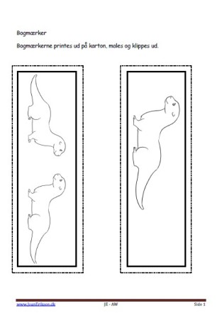 Bogmærke, malebog Indskoling, mellemtrin, Mår, skoven