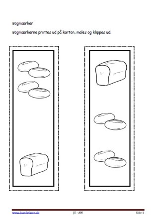 Bogmærker, Malebog, Indskoling, Mellemtrin, Undervisning, Brød, Mad,