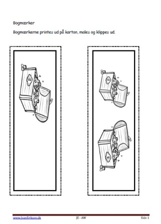 Bogmærker, Malebog, Indskoling, Mellemtrin, Undervisning, Eventyr, Pirater og sørøver,