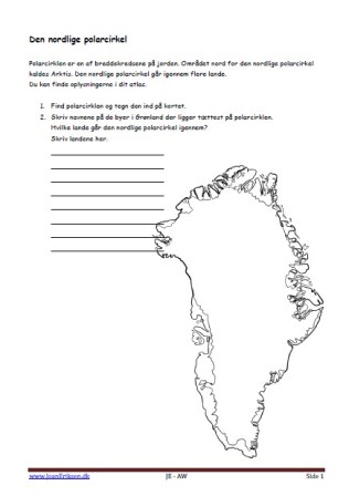 Grønland, Elevopgave, Polarcirklen,