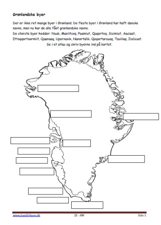 Grønland, Elevopgave, Faglitteratur, Grønlandske byer, geografi,