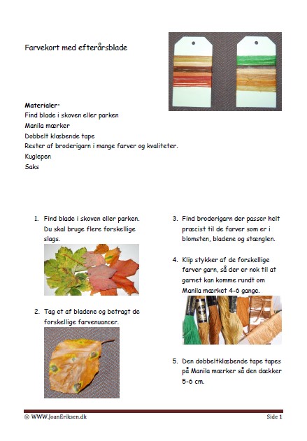 Farvekort, Viklekort. Farveanalyse, Vejledning, Elevopgave, HogD