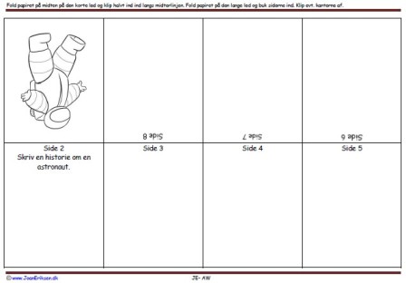 Foldebog, Undervisning, Indskoling, Rummet, Astronaut,