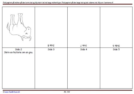 Foldebog, Undervisning, Indskoling, Zoologisk have, Gnu