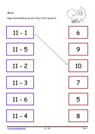 Minus, Matematik, Undervisning, Elevopgave,