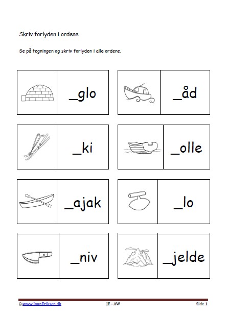 Dansk undervisning i stavning og forlyd. Tema. Grønland