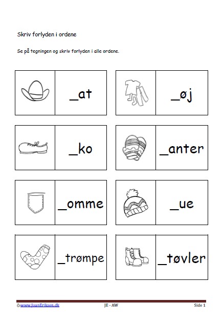 Dansk undervisning i stavning og forlyd. Tema. Mennesket