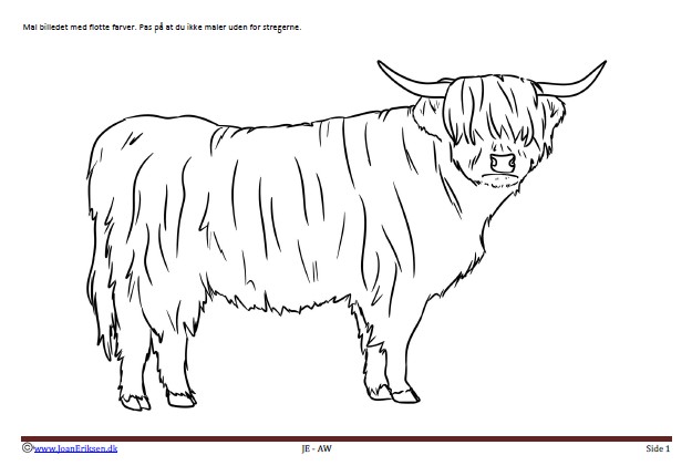 Langhornsko malebog til brug i undervisningen om pattedyr og landbrug
