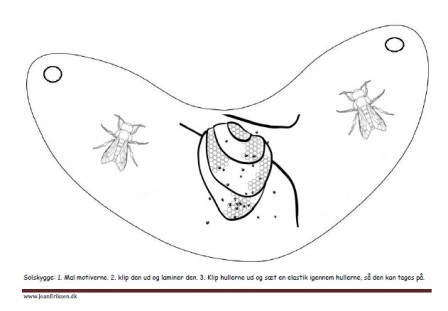 solskygger til undervisningen i temaet Insekter. Solskyggerne males klippes ud og lamineres.