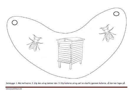 solskygger til undervisningen i temaet Insekter. Solskyggerne males klippes ud og lamineres.