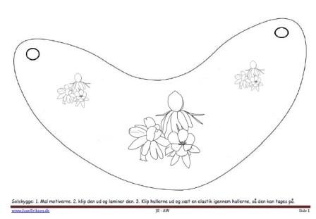 Solskygge der males og klippes ud. Kan bruges til undervisning i temaet . Forår, Blomster