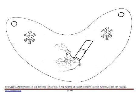 Solskygge der males og klippes ud. Kan bruges til undervisning i temaet .Vinter