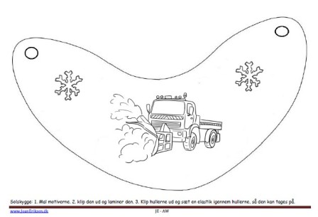 Solskygge der males og klippes ud. Kan bruges til undervisning i temaet .Vinter