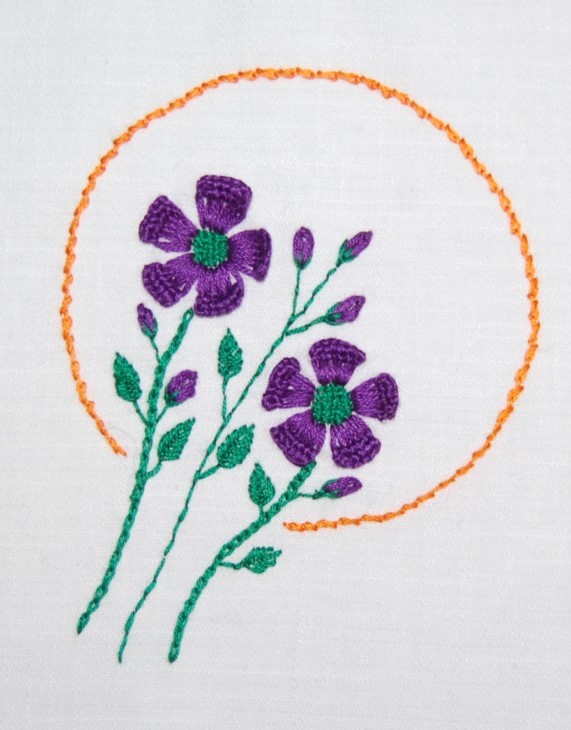 Broderi kit med blomstermotiv