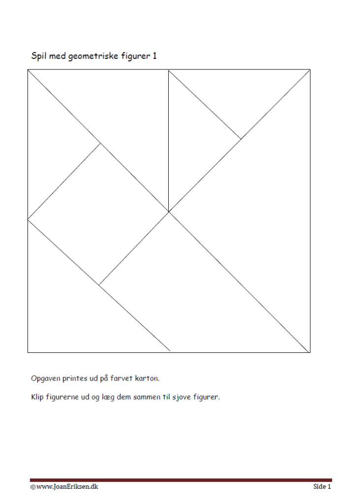 Spil med geometriske figurer til undervisningen.