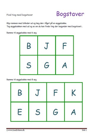 Find ting i farver og læg dem i æggebakker.