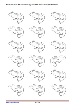 Billeder med fokus. maleopgave til undervisning i Billedkunst og til temaerne Pattedyr og zoologisk have.